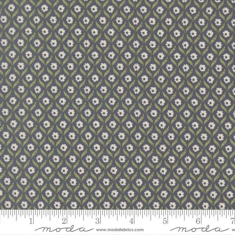 END OF BOLT 1095 Moda True Love Wallflower Florals Twilight 5262-13 by Lella Boutique background 100% cotton quilting fabric