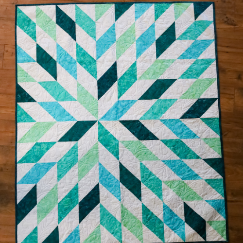 Nexus in Teal Pre-Cut Ready-To-Sew Quilt Kit