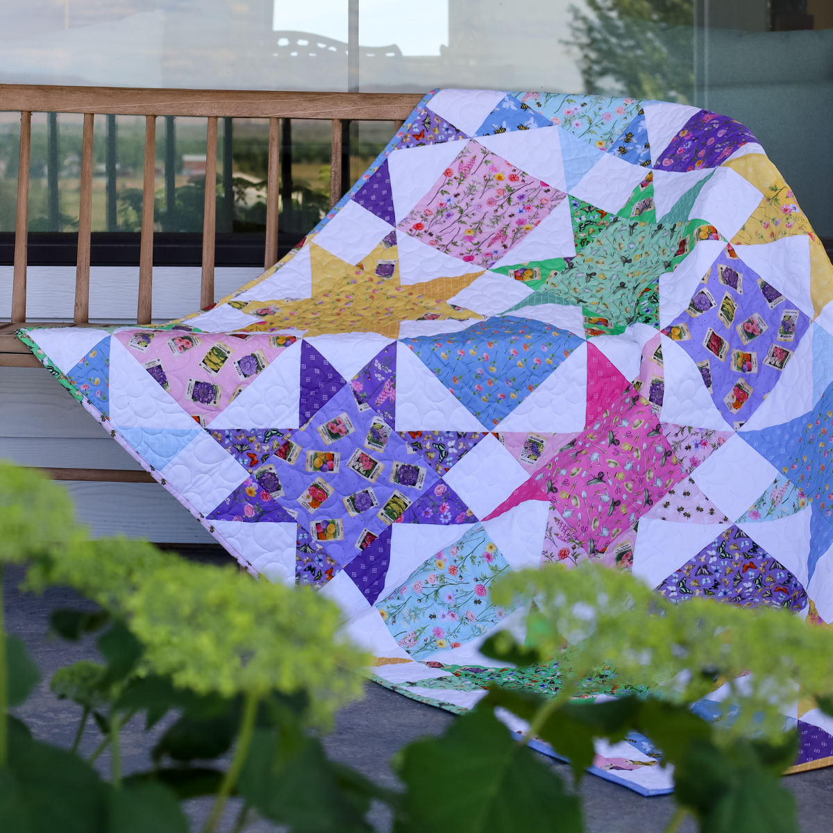 Cut Flowers  Sew-Ready Quilt Kit Featuring Gorgeous New Summer Cut Flowers Fabric  Line  64" X 76"