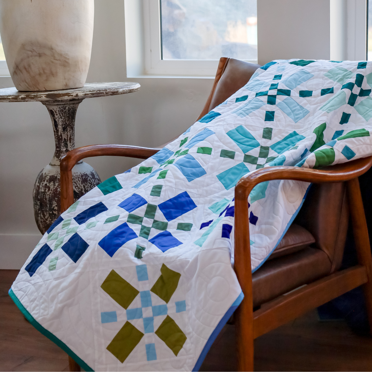 Positive Vibes in Sea Glass Precut Quilt Kit Featuring Riley Blake Confetti Cottons