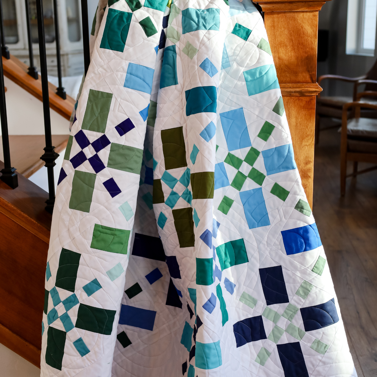 Positive Vibes in Sea Glass Precut Quilt Kit Featuring Riley Blake Confetti Cottons