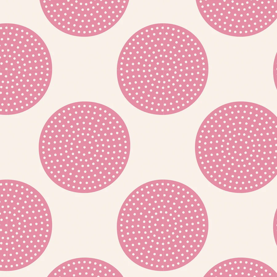 Pink Dottie Dots Backing for Tilda Snowman Quilt, 3.5 yards