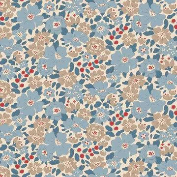 TILDA Creating Memories - 130128 Harper Blue - floral backing   quilt, 4 3/4  yards