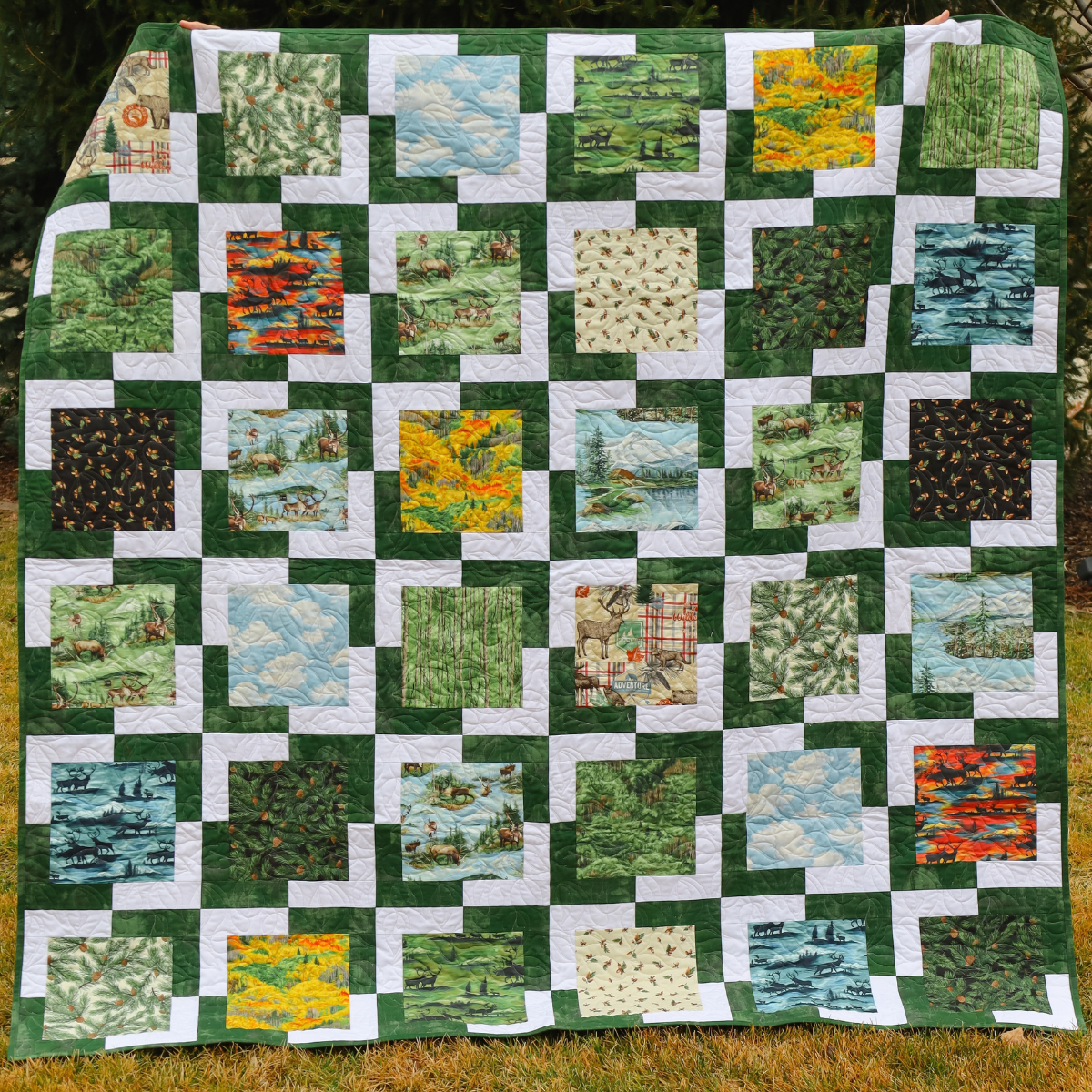 Iconic Lella Boutique Pre-Cut Ready-To-Sew Quilt Kit Featuring Wild Blue Yonder and Grunge  by The Moda designers