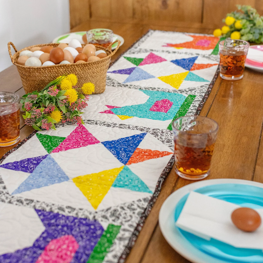 Funky Chicken Table Runner Kit ALL PRE CUT 16" X 60" Beginner Friendly