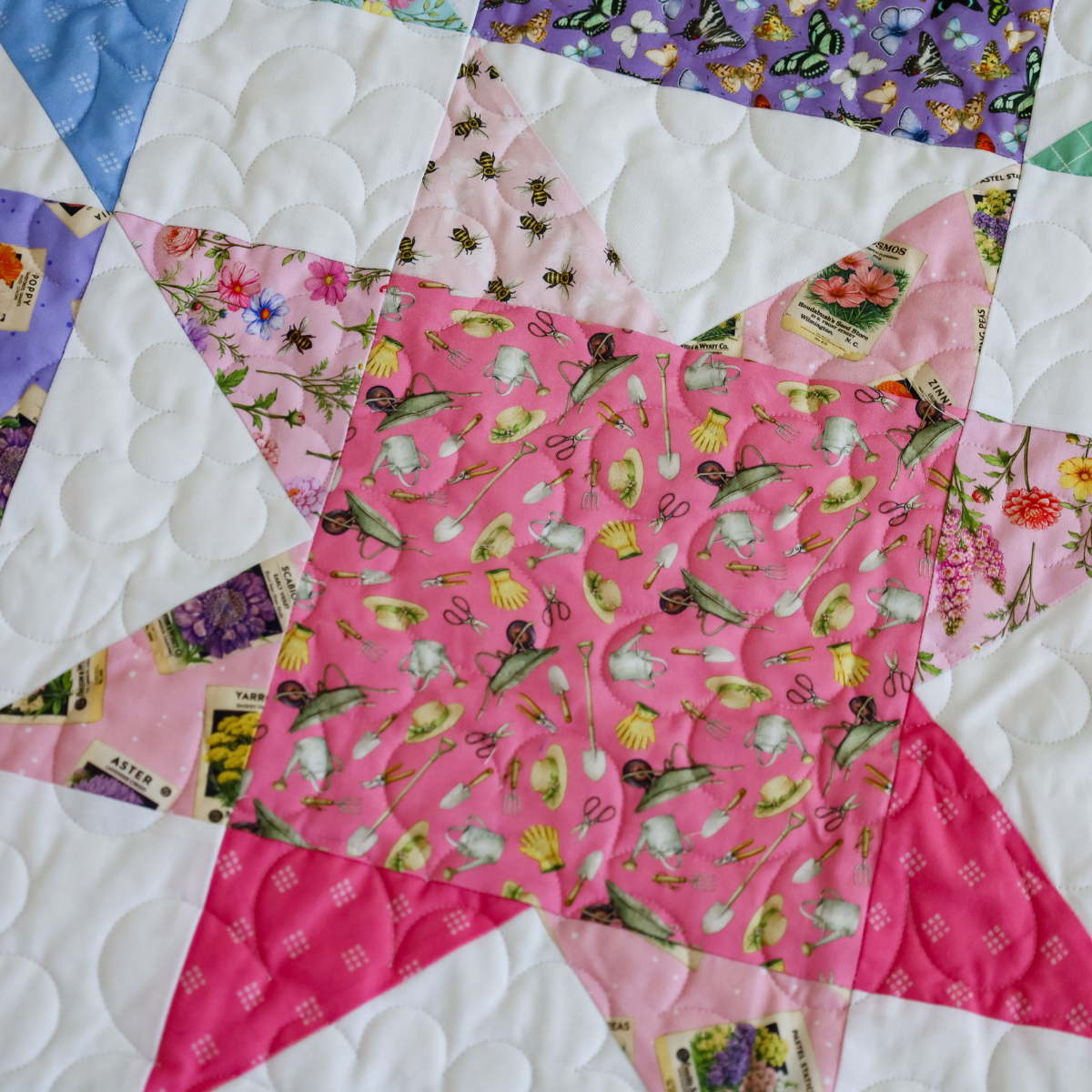 Cut Flowers  Sew-Ready Quilt Kit Featuring Gorgeous New Summer Cut Flowers Fabric  Line  64" X 76"