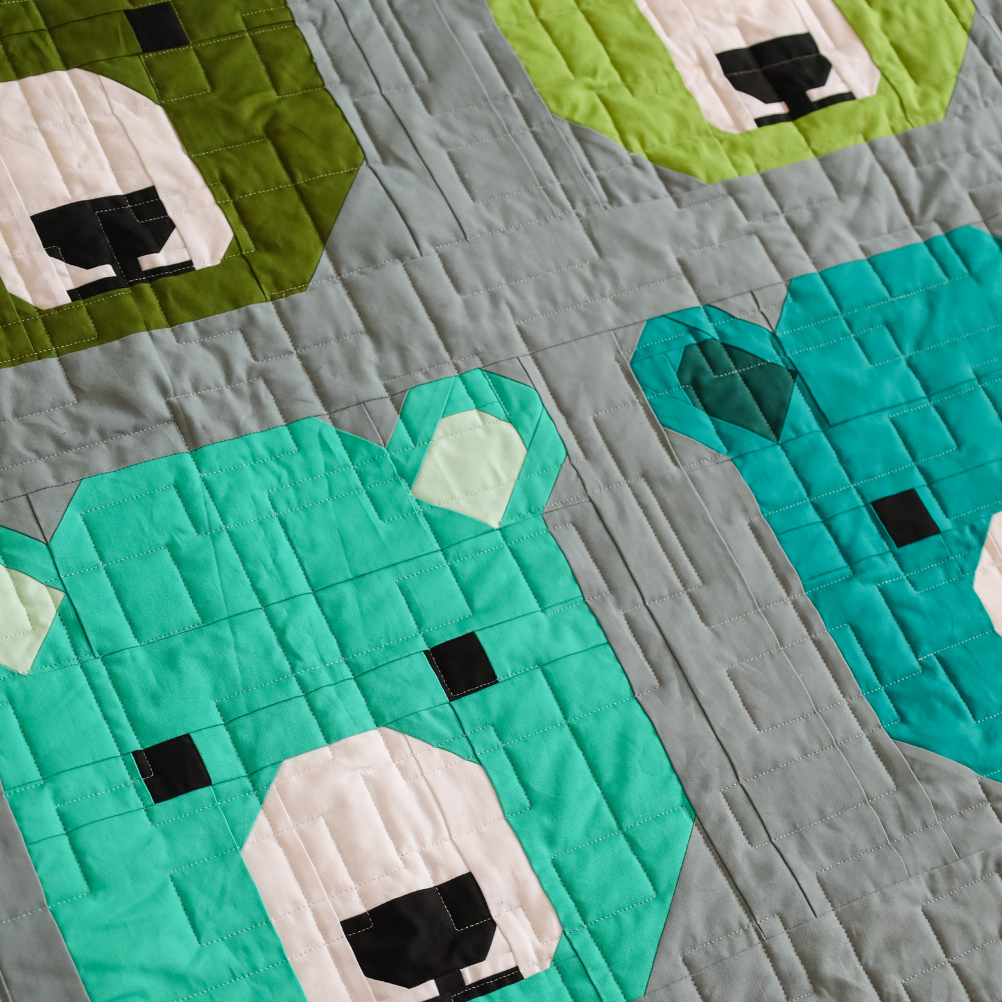 Bjorn Bear Precut Sew-Ready Quilt Kit Featuring Moda Bella Solids