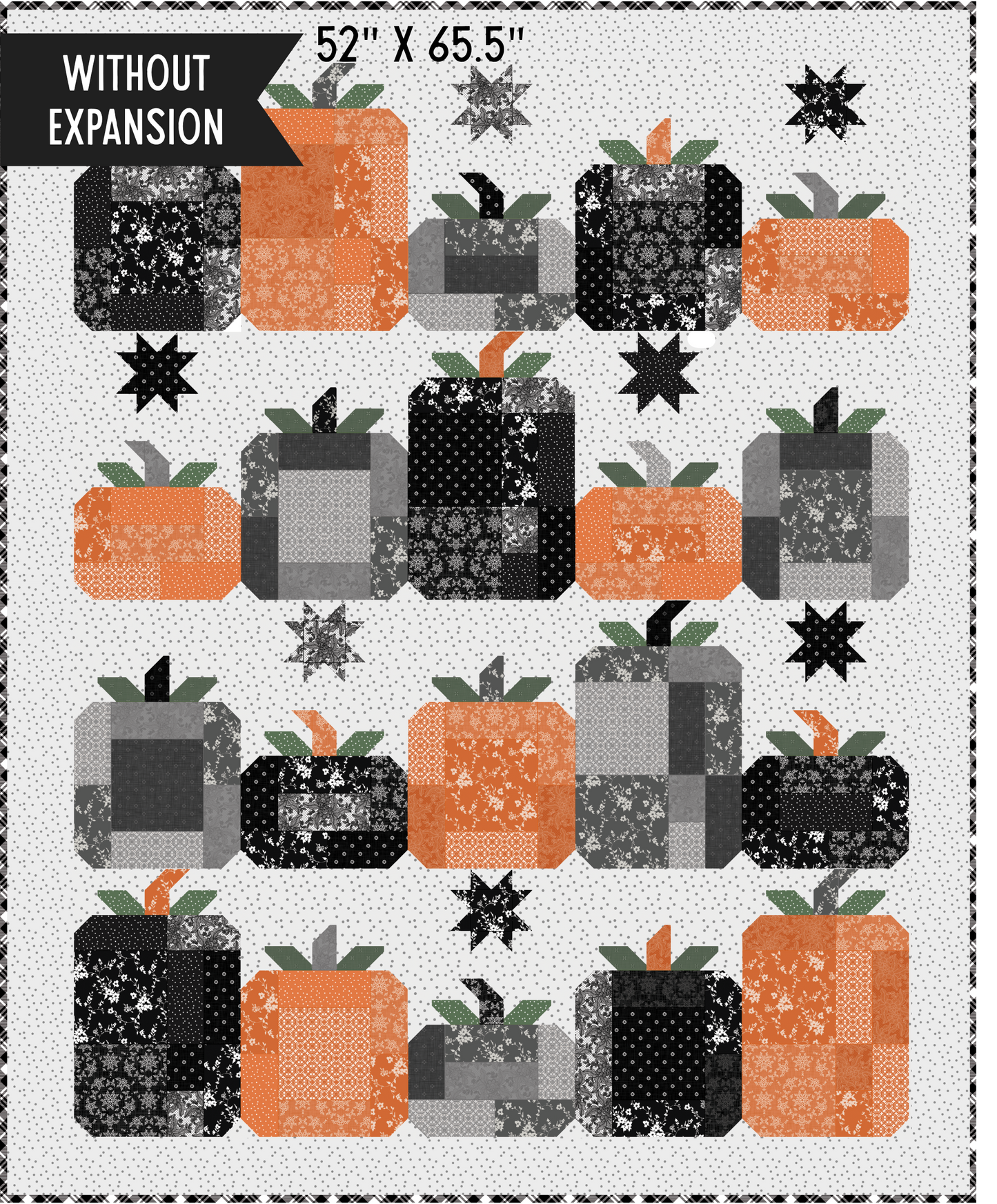 Hocus Pocus Pre-Cut Quilt Kit by the Pattern Basket Featuring Midnight Harvest Fabric