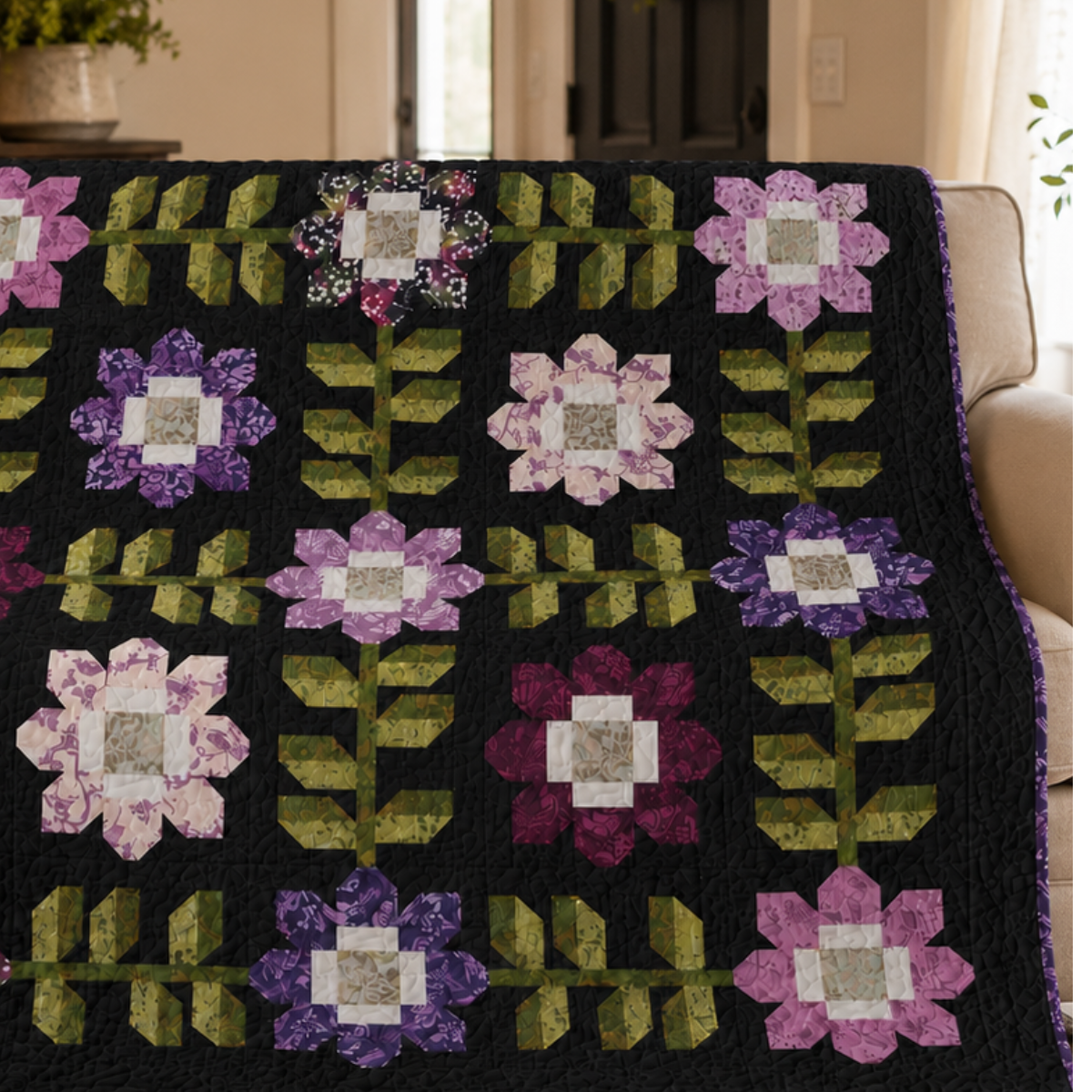 Edelweiss Quilt Kit By Camille Rosekelley Featuring Backyard Bird  Batiks by Riley Blake Designs