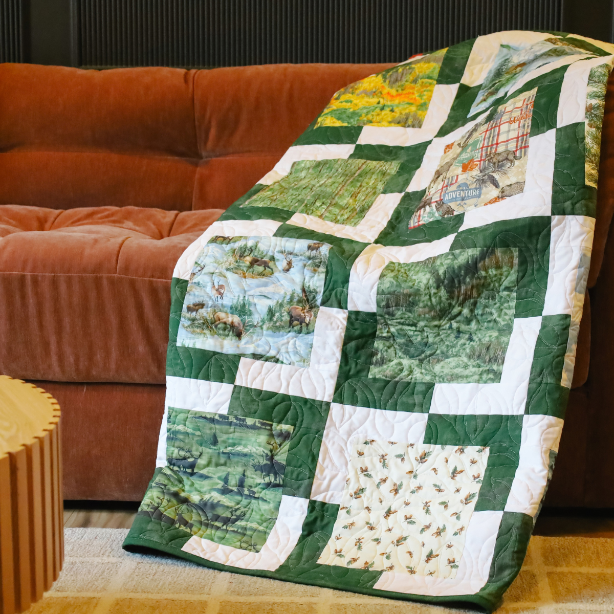 Iconic Lella Boutique Pre-Cut Ready-To-Sew Quilt Kit Featuring Wild Blue Yonder and Grunge  by The Moda designers