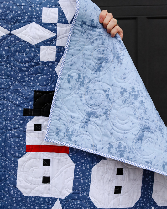 Blue Backing For Frost Friends Snowman Quilt 4 yards
