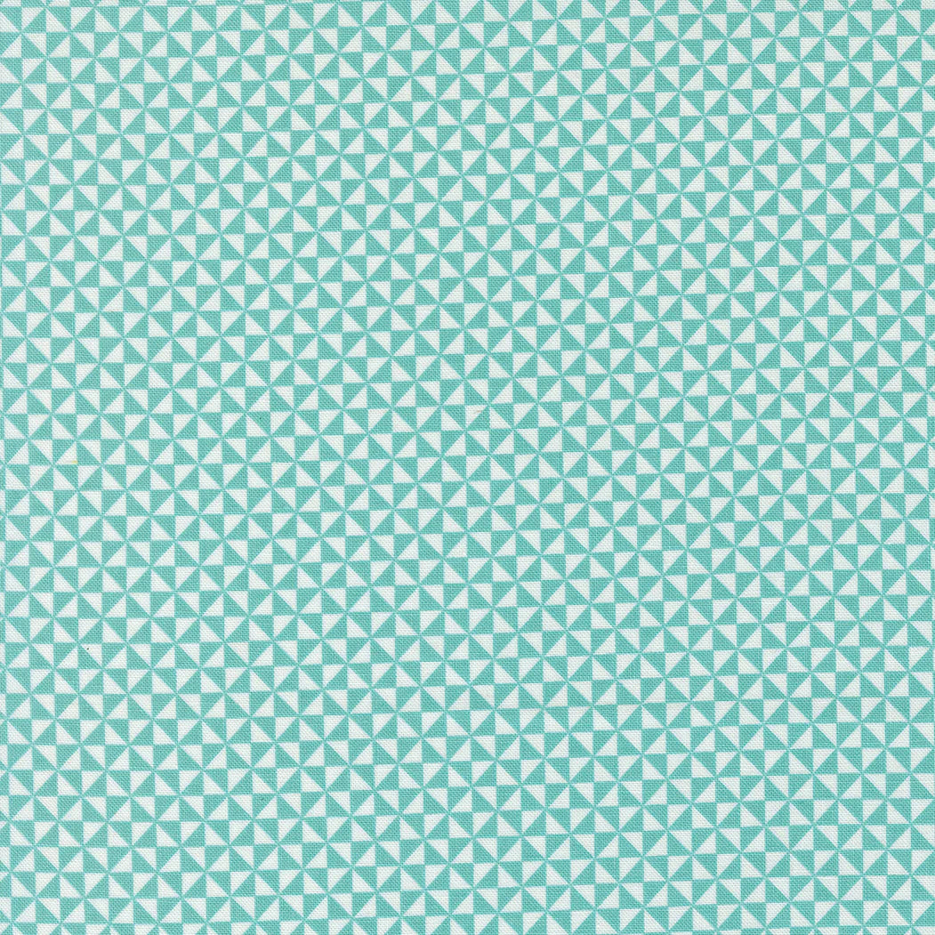 Quilt Fabric BY THE YARD Moda 37704 Teal and White Triangles background Basic 100% cotton quilting fabric