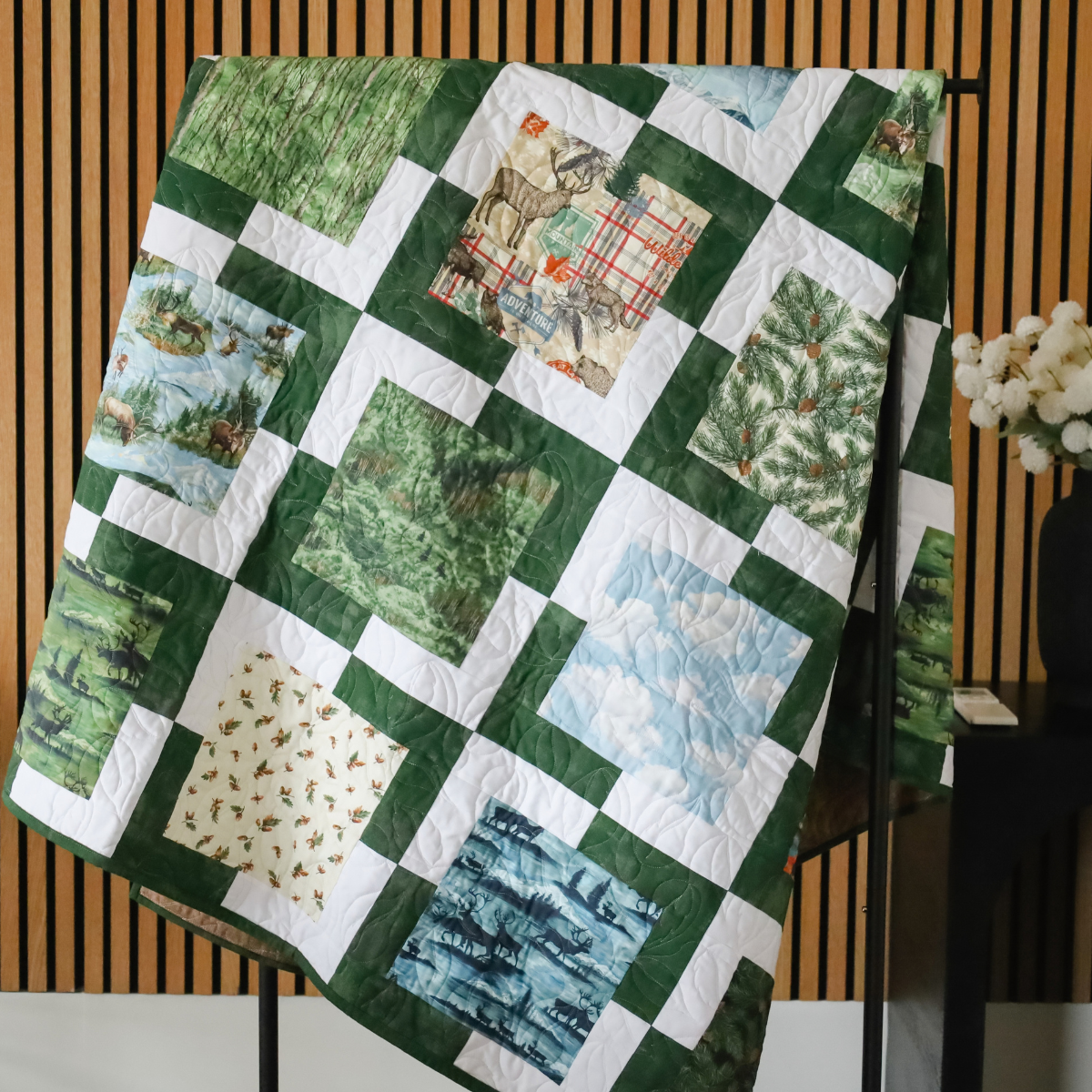 Iconic Lella Boutique Pre-Cut Ready-To-Sew Quilt Kit Featuring Wild Blue Yonder and Grunge  by The Moda designers