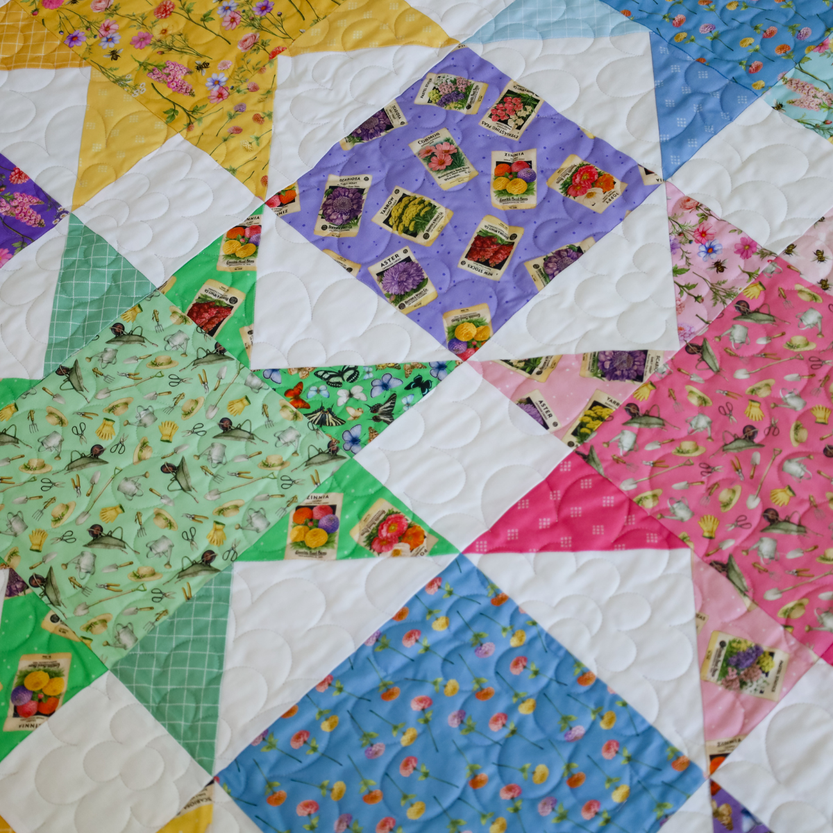 Cut Flowers  Sew-Ready Quilt Kit Featuring Gorgeous New Summer Cut Flowers Fabric  Line  64" X 76"