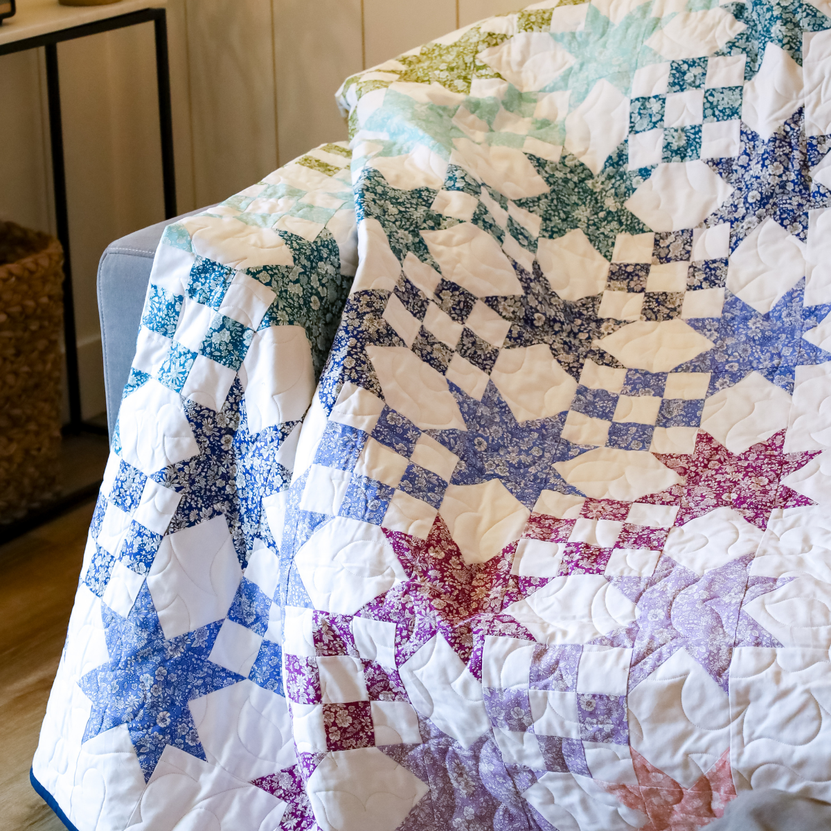 Star Studded Pre Cut Quilt Kit by GiGi's Thimble featuring Libery Of London Fabrics by Emily Belle