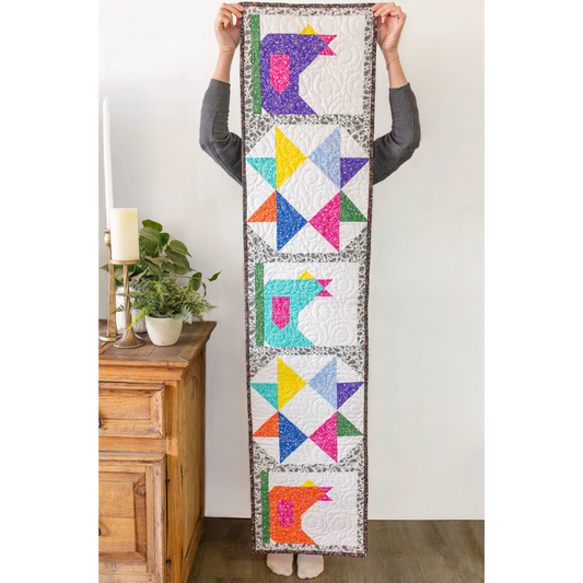 Funky Chicken Table Runner Kit ALL PRE CUT 16" X 60" Beginner Friendly