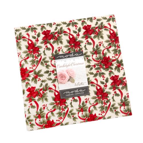 Candlelight Christm Layer Cake® 44420LC Moda Precuts 100% cotton quilting fabric 10" squares quilt fabric by 3 Sisters