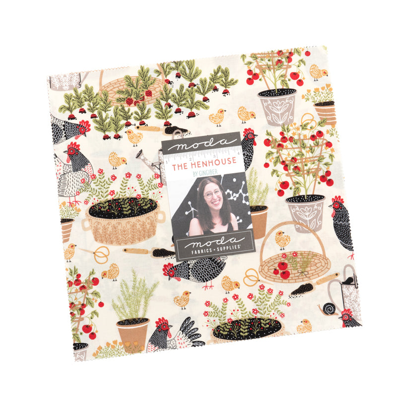 Moda The Henhouse Layer Cake 48430LC Precuts pre-cut Layer Cake 10" squares quilt fabric by Gingiber
