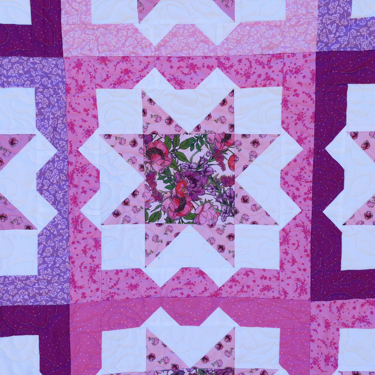 Granny Squares Pre-Cut Quilt Kit – Dreamy Florals in Bloom!  60" X 74"
