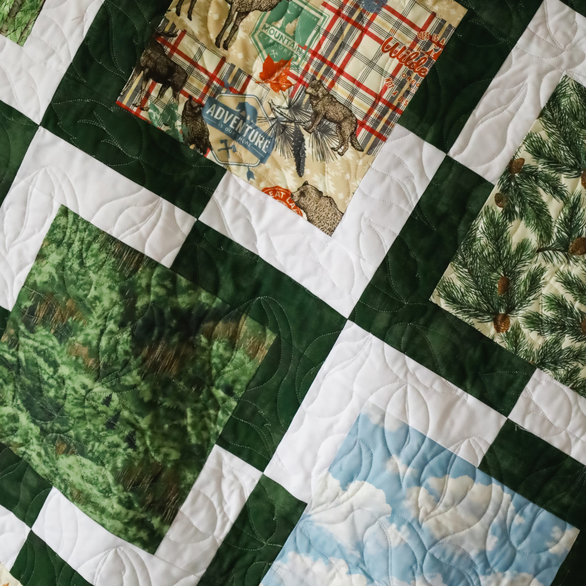 Iconic Lella Boutique Pre-Cut Ready-To-Sew Quilt Kit Featuring Wild Blue Yonder and Grunge  by The Moda designers