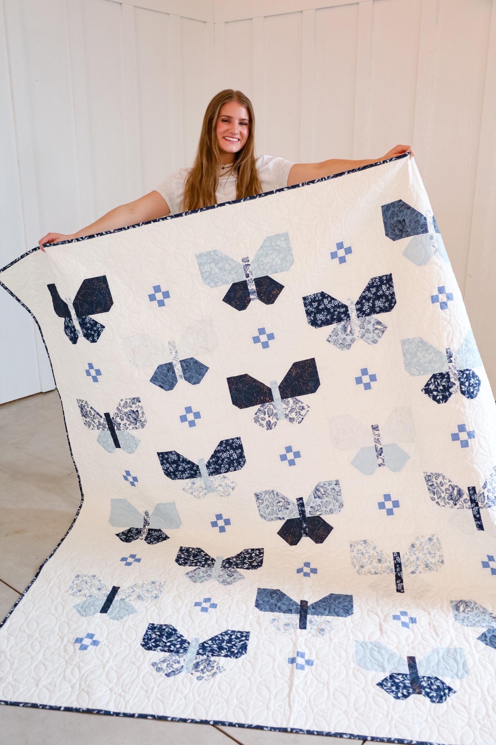 Flutter Pre-Cut Sew-Ready Quilt Kit Featuring Cascade Fabric by 3 Sisters Moda image 1