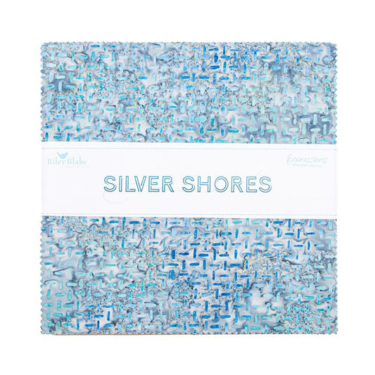 Riley Blake Designs Batiks Silver Shores 10 inch Stacker 10-23553-42