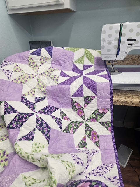 Patti Precut Sew-Ready Quilt Kit Featuring Riley Blake Plum Petals