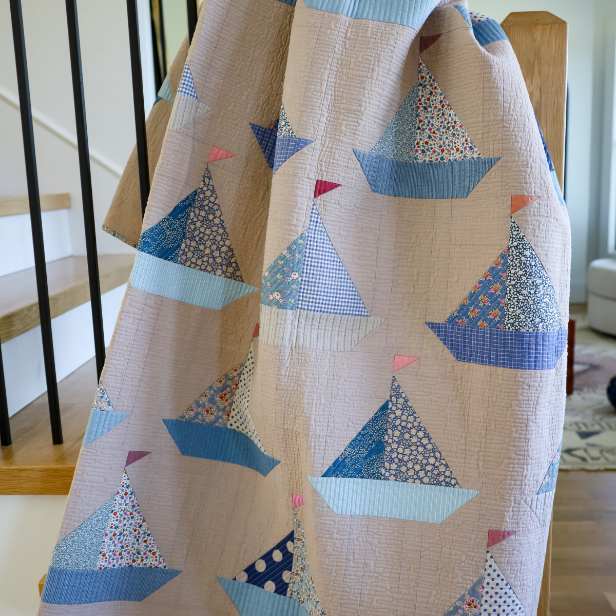 Tilda Sailboat Sew-Ready Precut Quilt Kit 58" x 68"