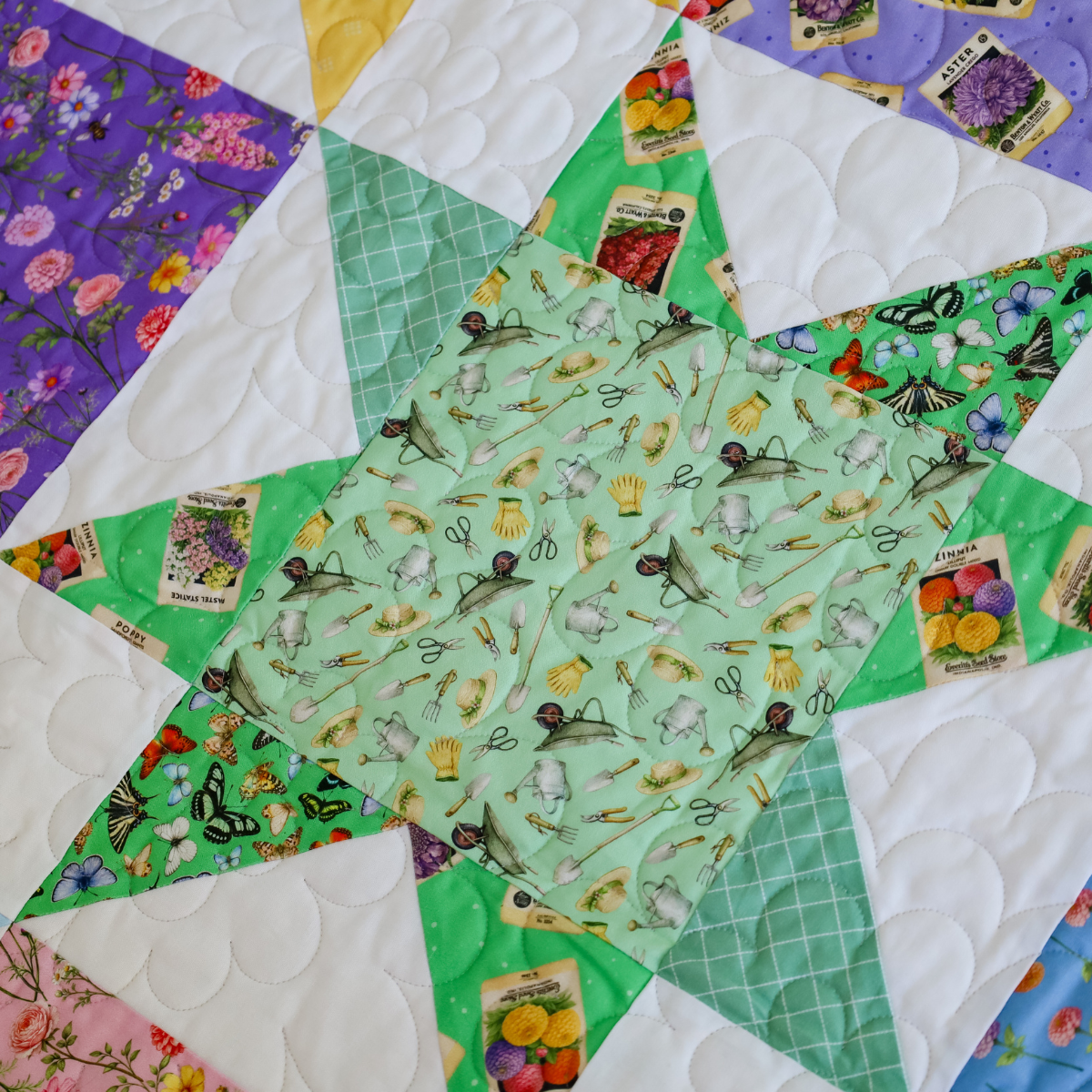 Cut Flowers  Sew-Ready Quilt Kit Featuring Gorgeous New Summer Cut Flowers Fabric  Line  64" X 76"