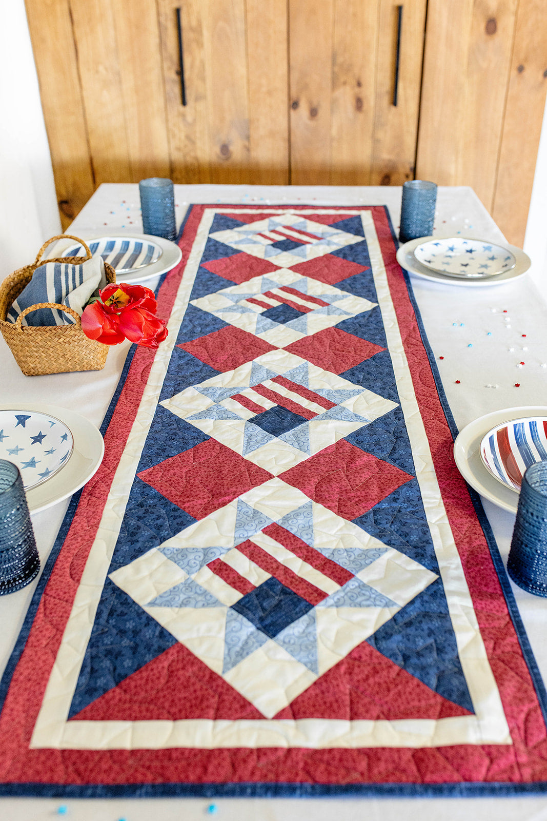 Land of Liberty Precut Table Runner Quilt Kit (Includes Backing!)