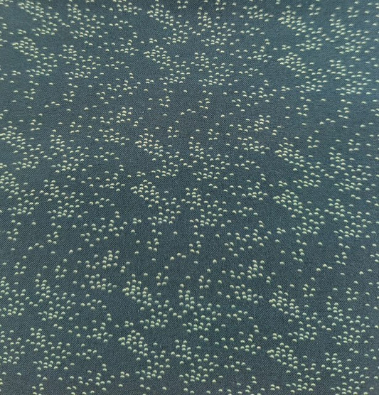 White dots on Teal Background End of Bolt 3 yard 24 inch remnant 100% cotton quilting fabric