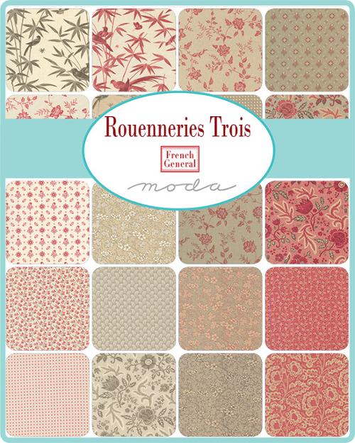 Rouenneries Trois Jelly Roll® 13960JR Moda Precuts   Jelly Roll 100% cotton fabric quilt strips French General