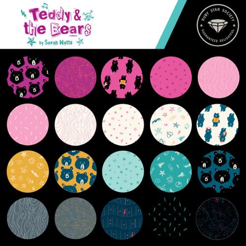 Teddy And The Bears Layer Cake® RS2102LC Ruby Star Precut pre cut Layer Cake 10 " squares 100% cotton fabric quilt Sarah Watts