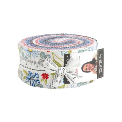 Red White Bloom Jelly Roll® 56110JR Moda Precuts  100% cotton fabric quilt strips by Deb Strain