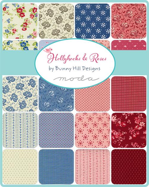 Hollyhocks Roses Layer Cake® 3050LC Moda Precuts 10 inch pre cut squares by Bunny Hill Designs