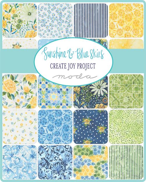 Sunshine Blue Skies Jelly Roll® 39820JR Moda Precuts  Jelly Roll 100% cotton fabric quilt strips for Create Joy Project