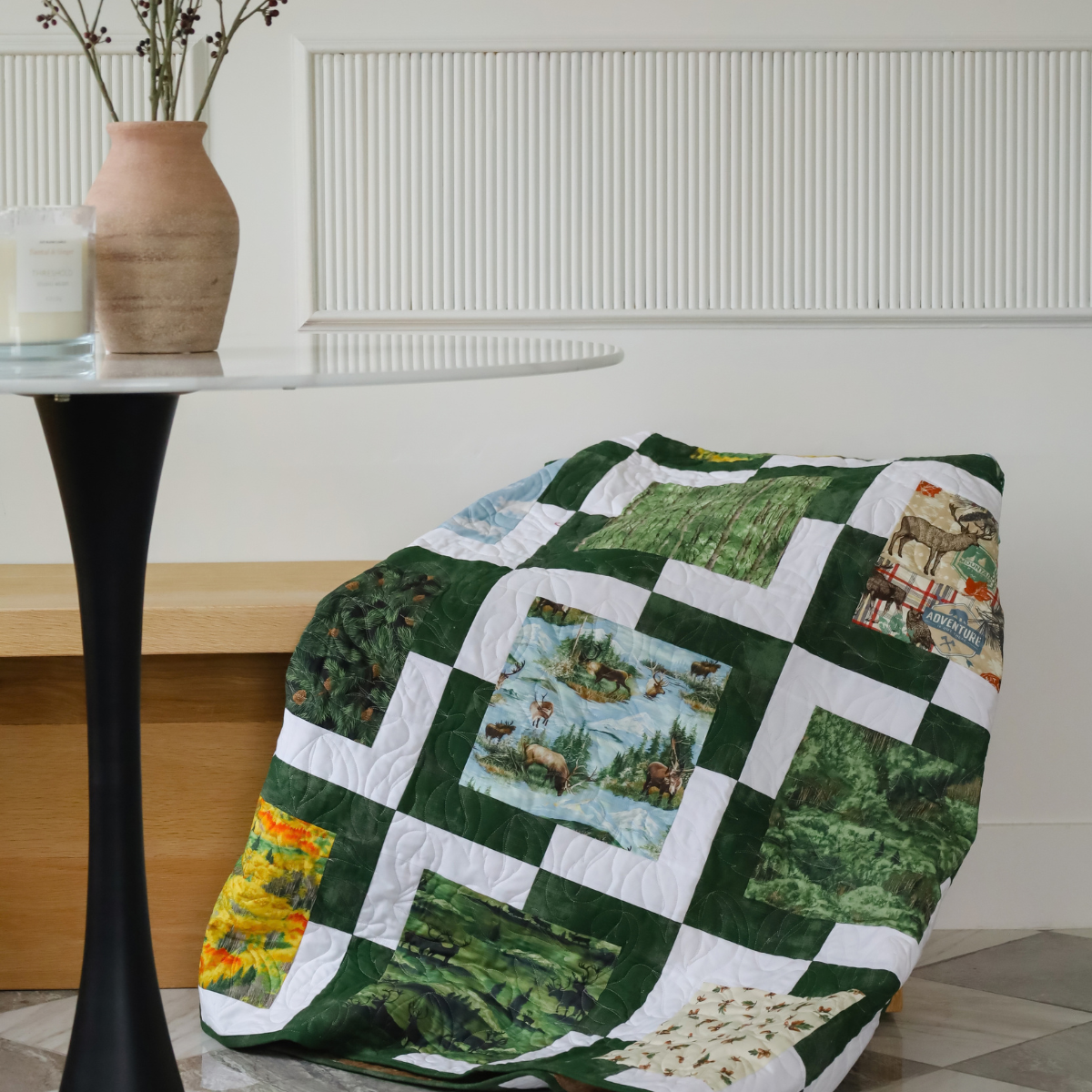 Iconic Lella Boutique Pre-Cut Ready-To-Sew Quilt Kit Featuring Wild Blue Yonder and Grunge  by The Moda designers