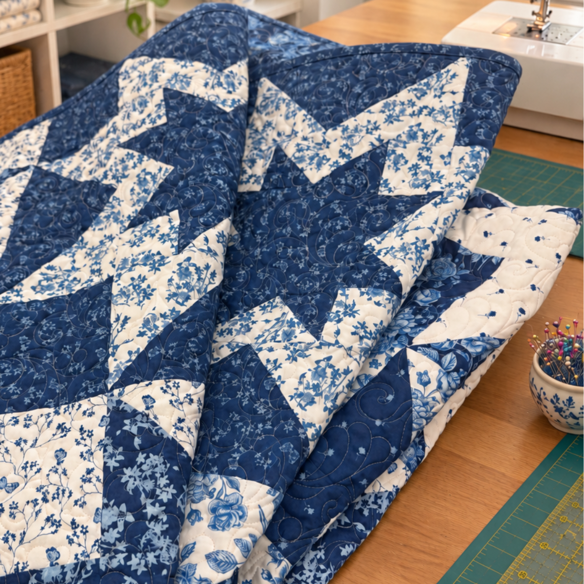 Porcelain Stars Pre Cut Quilt Kit