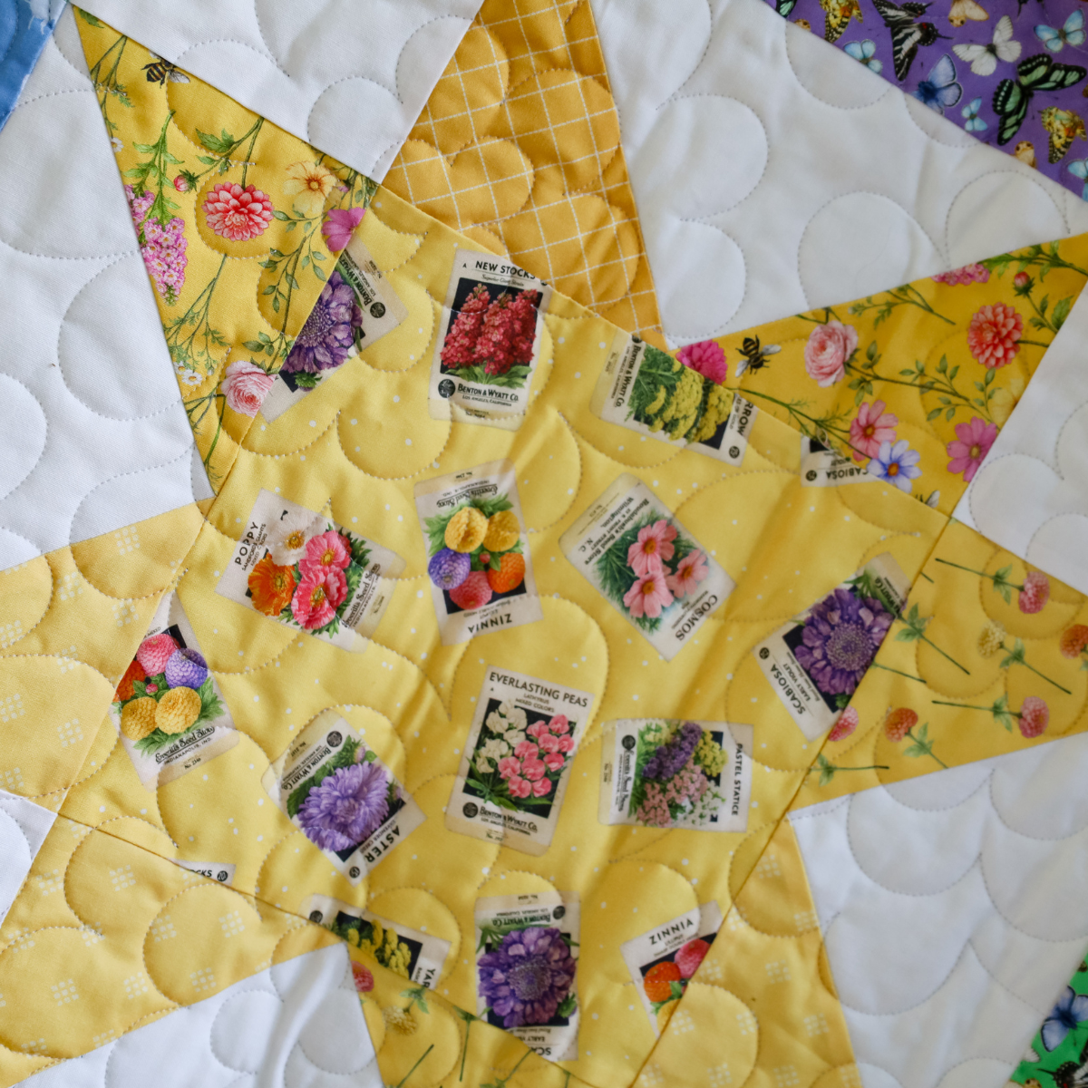 Cut Flowers  Sew-Ready Quilt Kit Featuring Gorgeous New Summer Cut Flowers Fabric  Line  64" X 76"