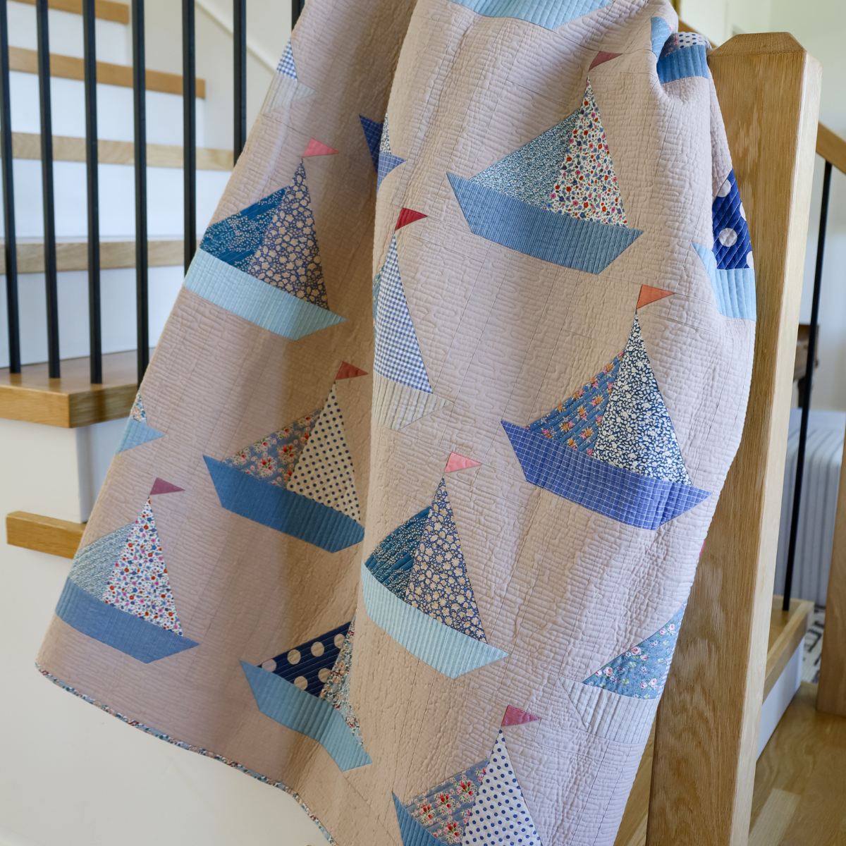 Tilda Sailboat Sew-Ready Precut Quilt Kit 58" x 68"