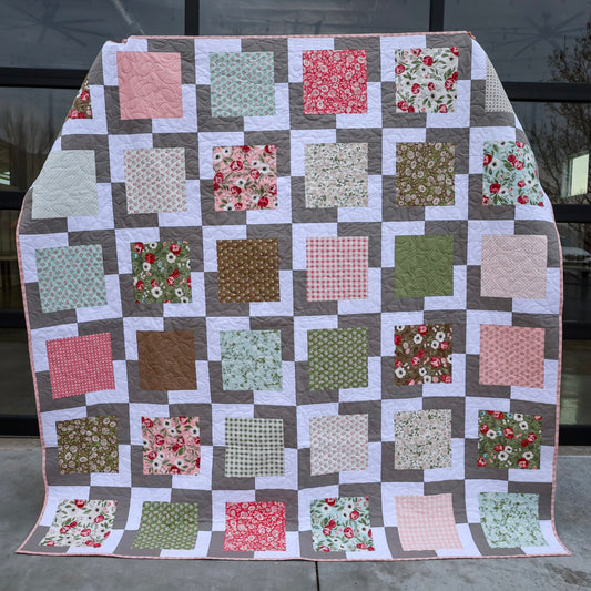 Iconic Quilt Sample Featuring Moda Lovestruck Fabric, 78" x 78" image 0