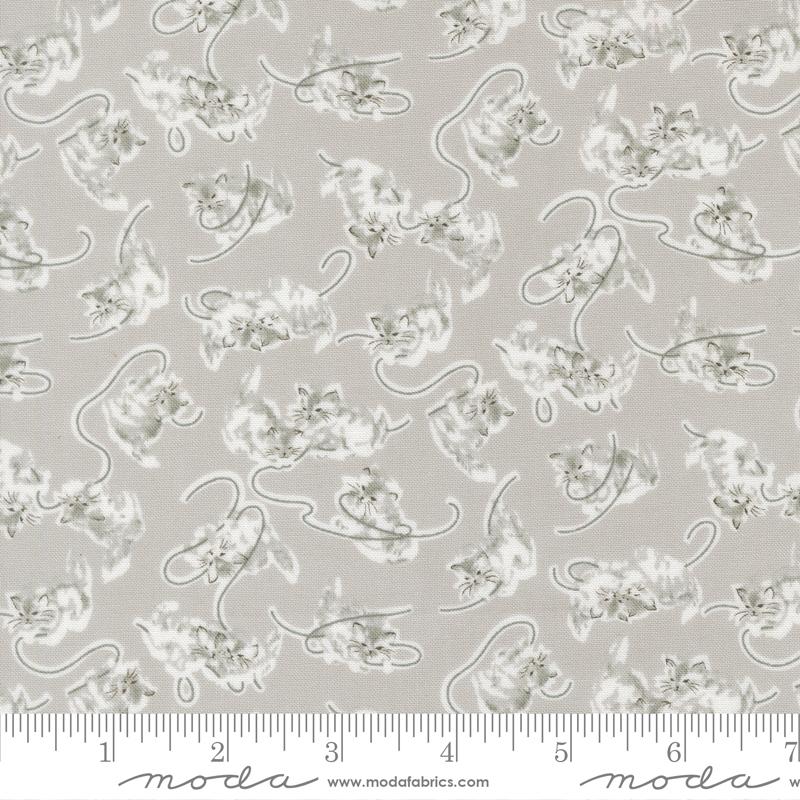 END OF BOLT 730 Moda A Cat Named Stitch Grey 55341 15 Fabric background 100% cotton quilting fabric