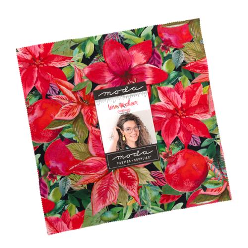 Love And Cheer Layer Cake® 21830LC Moda Precuts  pre-cut Layer Cake 10" squares quilt fabric by Amarilys Henderson Christmas Fabric