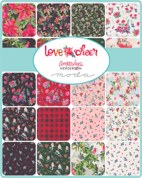 Love And Cheer Layer Cake® 21830LC Moda Precuts  pre-cut Layer Cake 10" squares quilt fabric by Amarilys Henderson Christmas Fabric