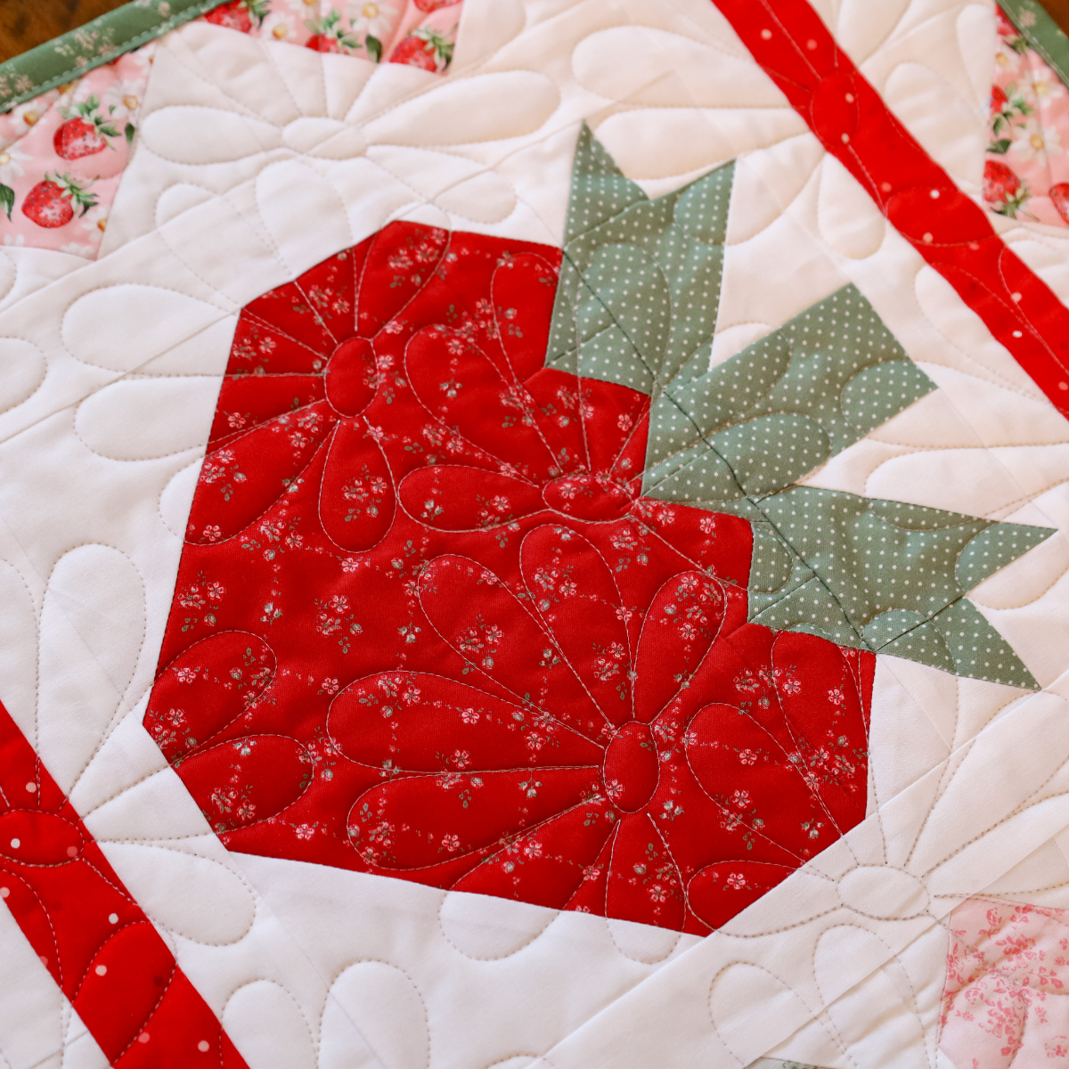Berry Bouquet Strawberry  Pre cut Table runner kit 54" X 17.5"