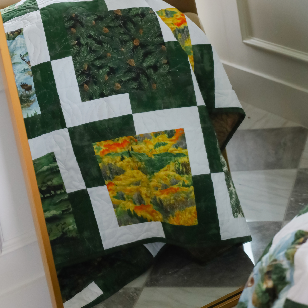 Iconic Lella Boutique Pre-Cut Ready-To-Sew Quilt Kit Featuring Wild Blue Yonder and Grunge  by The Moda designers
