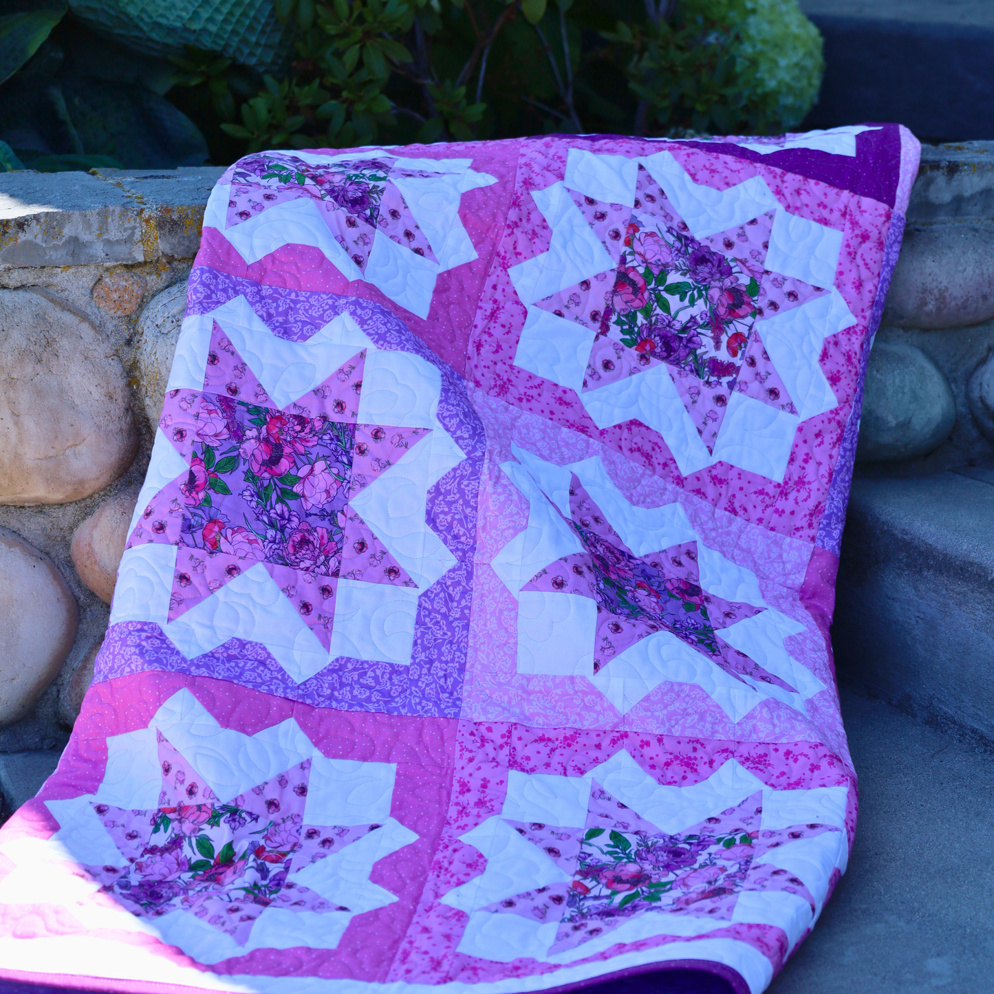 Granny Squares Pre-Cut Quilt Kit – Dreamy Florals in Bloom!  60" X 74"