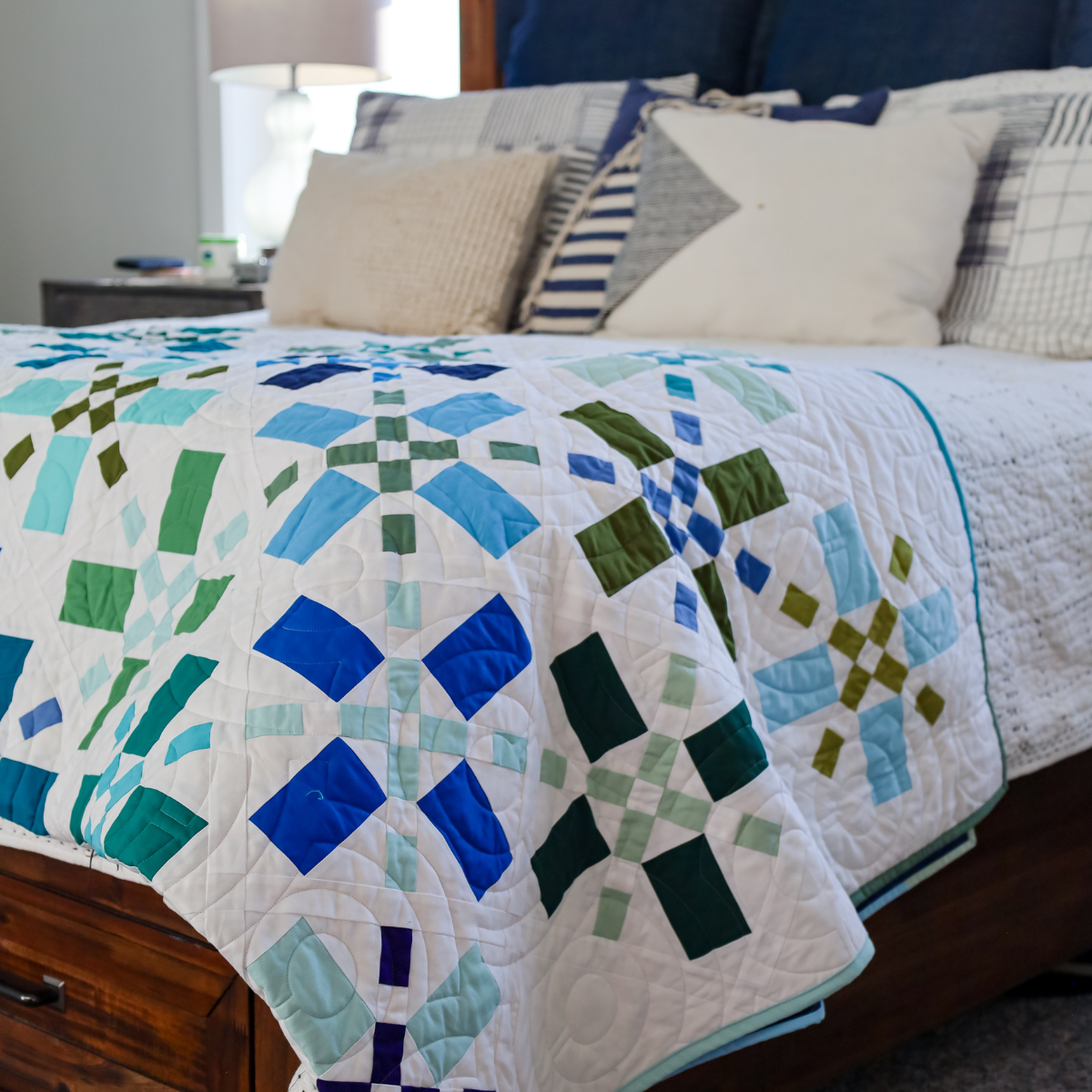 Positive Vibes in Sea Glass Precut Quilt Kit Featuring Riley Blake Confetti Cottons