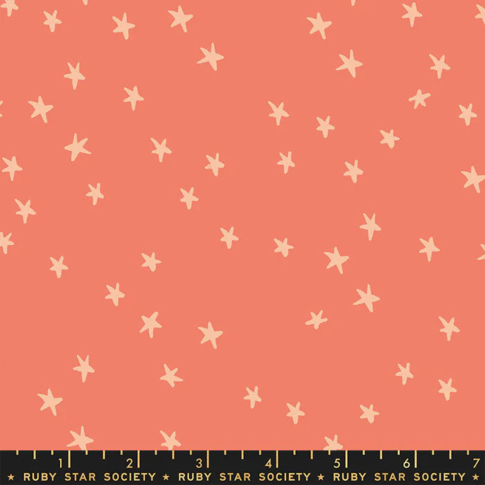 END OF BOLT 802 Ruby Star Society Starry Coral by Ruby Star Society for Moda Fabrics 100% cotton quilting fabric