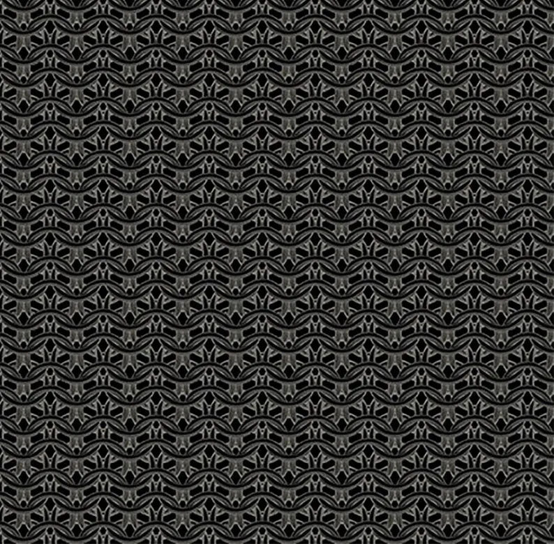 END OF BOLT 820 Gray Chainmail, Legendary Journeys, In the Beginning Fabrics, Jason Yenter 100% cotton quilting fabric